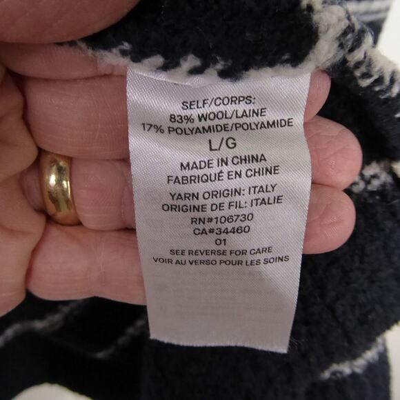 Vince Wool Blend Cardigan Womens SZ L Striped Open Front Cowl Neck Long Sleeved - Picture 5 of 11